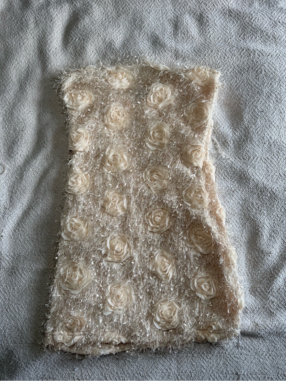 PrettyLittleThing Cream Textured Knit Top with Frayed Trim